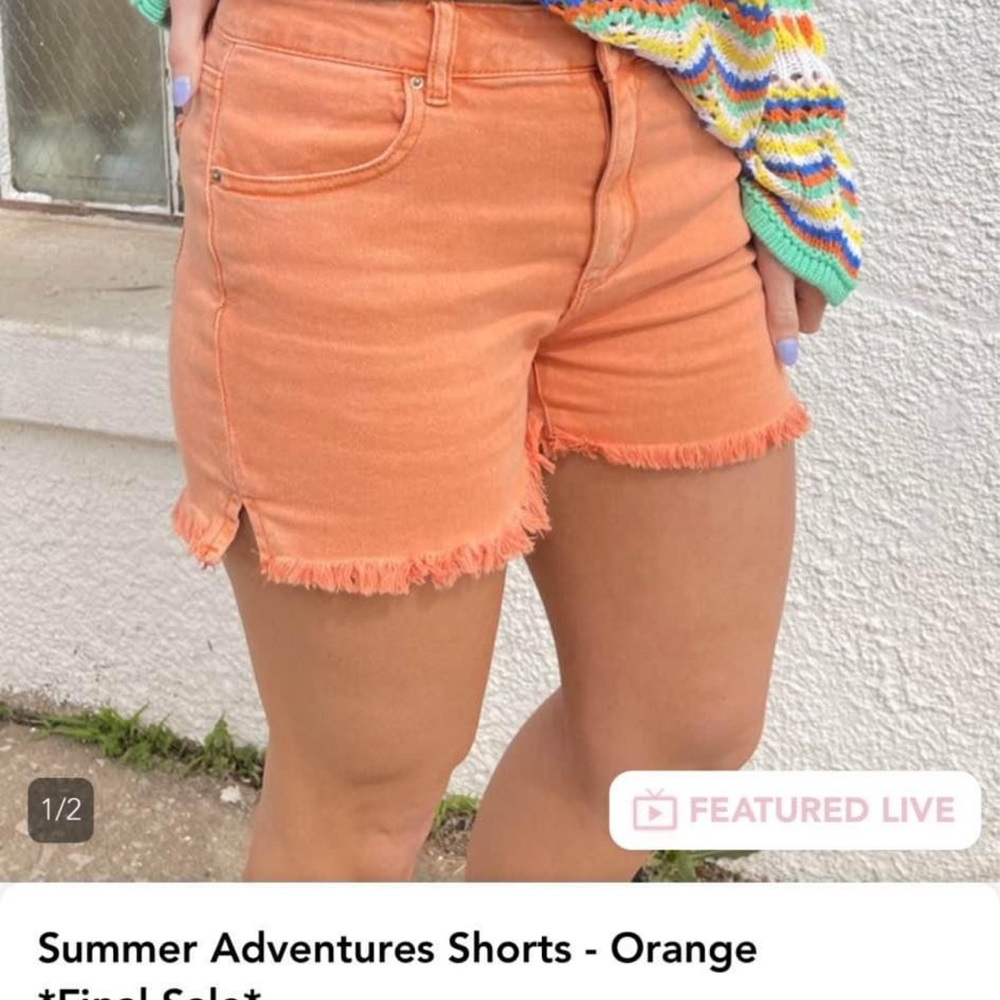 Zenana orange shorts